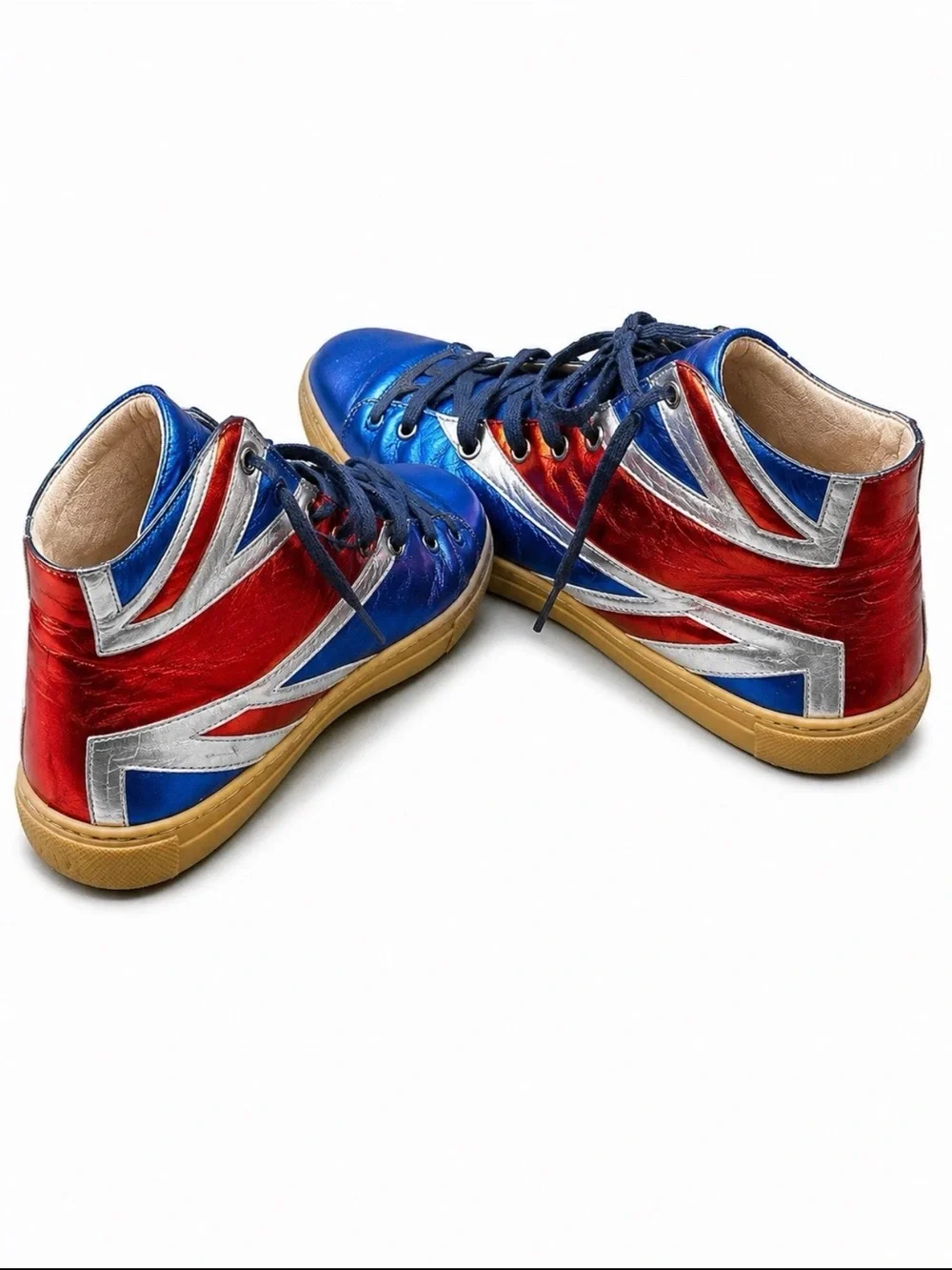 Gucci Blue, Red & White High-Top Sneakers